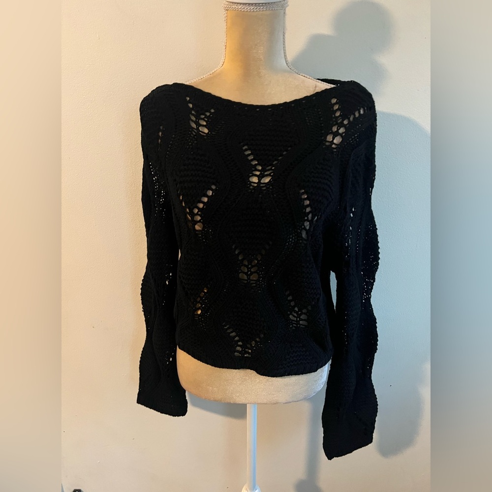 Killstar Nebula Riot knit black sweater goth size small